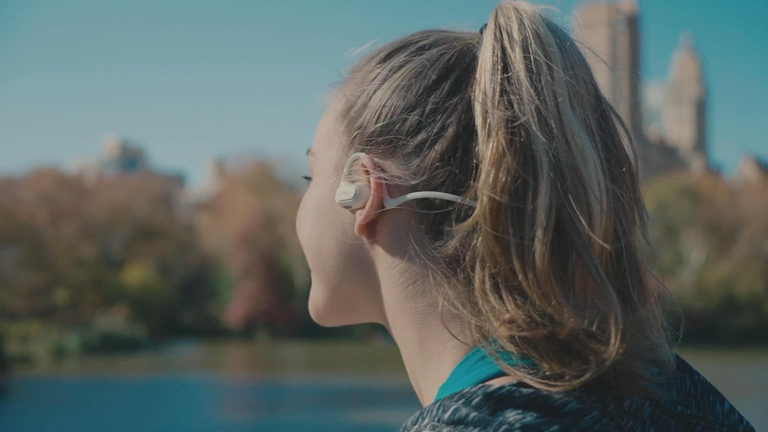 Livall LTS21 Pro - Open-Ear Headphones - Air Conduction Detachable Wireless Sport Earphones for Workouts and Running Built-In Mic for Music, Phone Call, Lightweight Safer and Comfort (Space White) image number 1