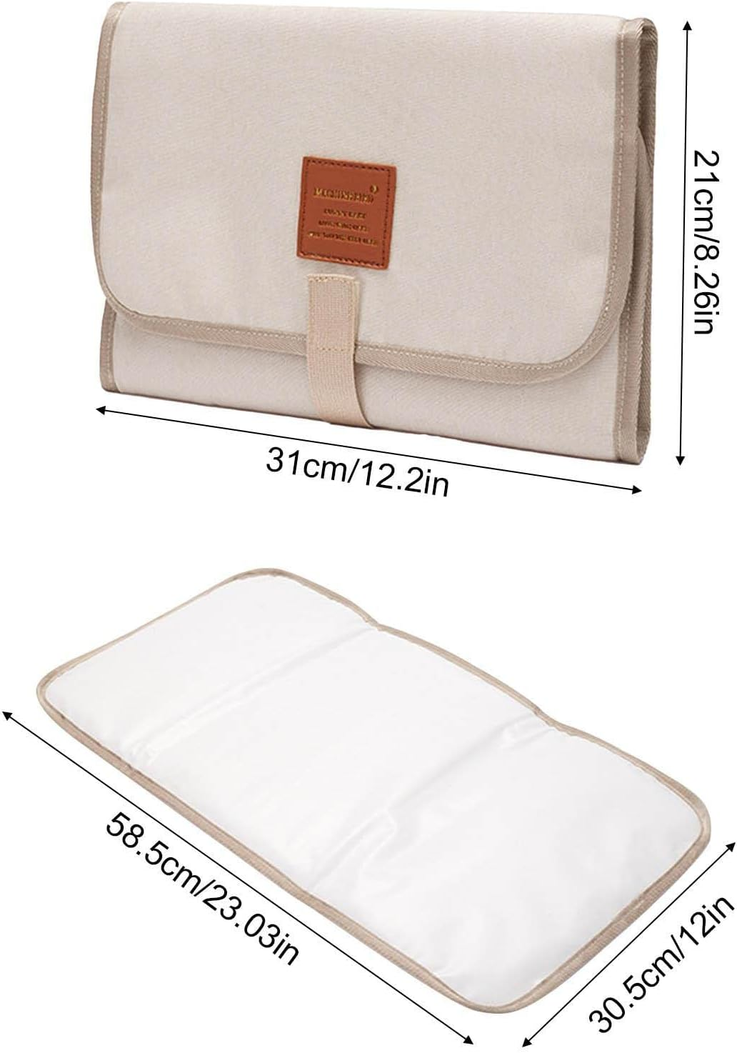 Fold Changing Pillow - Comfortable Ride Baby Changing, Waterproof Nappy Change, Portable Nappy Pad Mat, Children'S Accessories with Magic Stickers for Trips Travel Travel Travel - Black image number 7