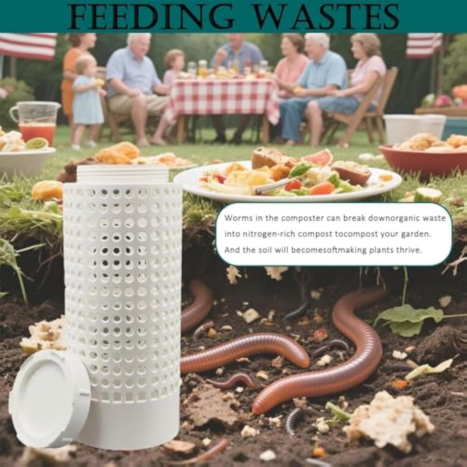 Worm Composting Bin,In Ground Worm Compost Bin | Moisture-Control Space-Saving Cultivation Container for Kitchen Scraps Yard Waste Urban Farming Organic Gardening