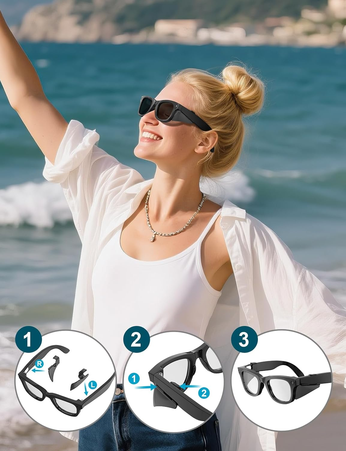 Rcstyle Hibloks Side Eyewear Shields Compatible with Ray-Ban Meta/Oakley Meta HSTN Safety Smart Glasses, Durable, Lightweight and Comfortable image number 1