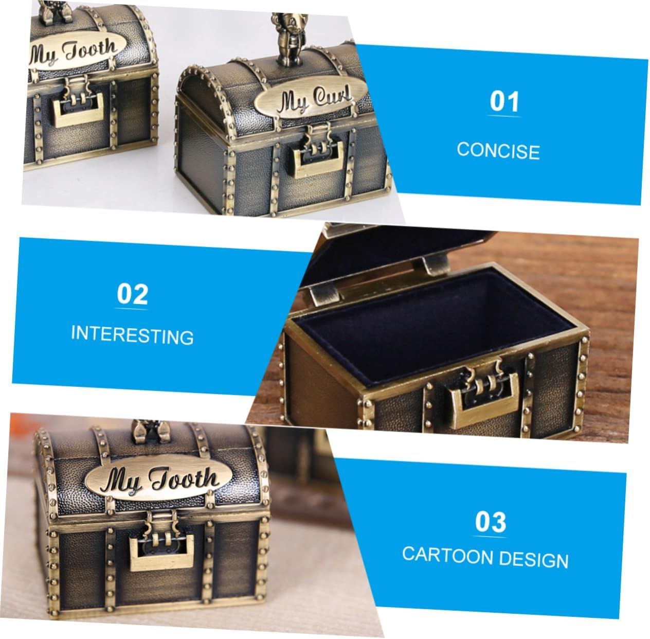 2Pcs Milestone Keepsake Box Tooth Storage for Boys and Girls Essential for Christmas Birthday image number 5