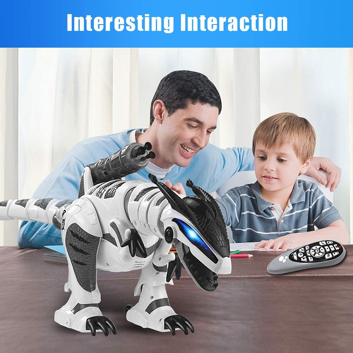 Fistone RC Robot Dinosaur Intelligent Interactive Smart Toy 2.4G Electronic Remote Robot Walking Dancing Singing with Fight Mode image number 4