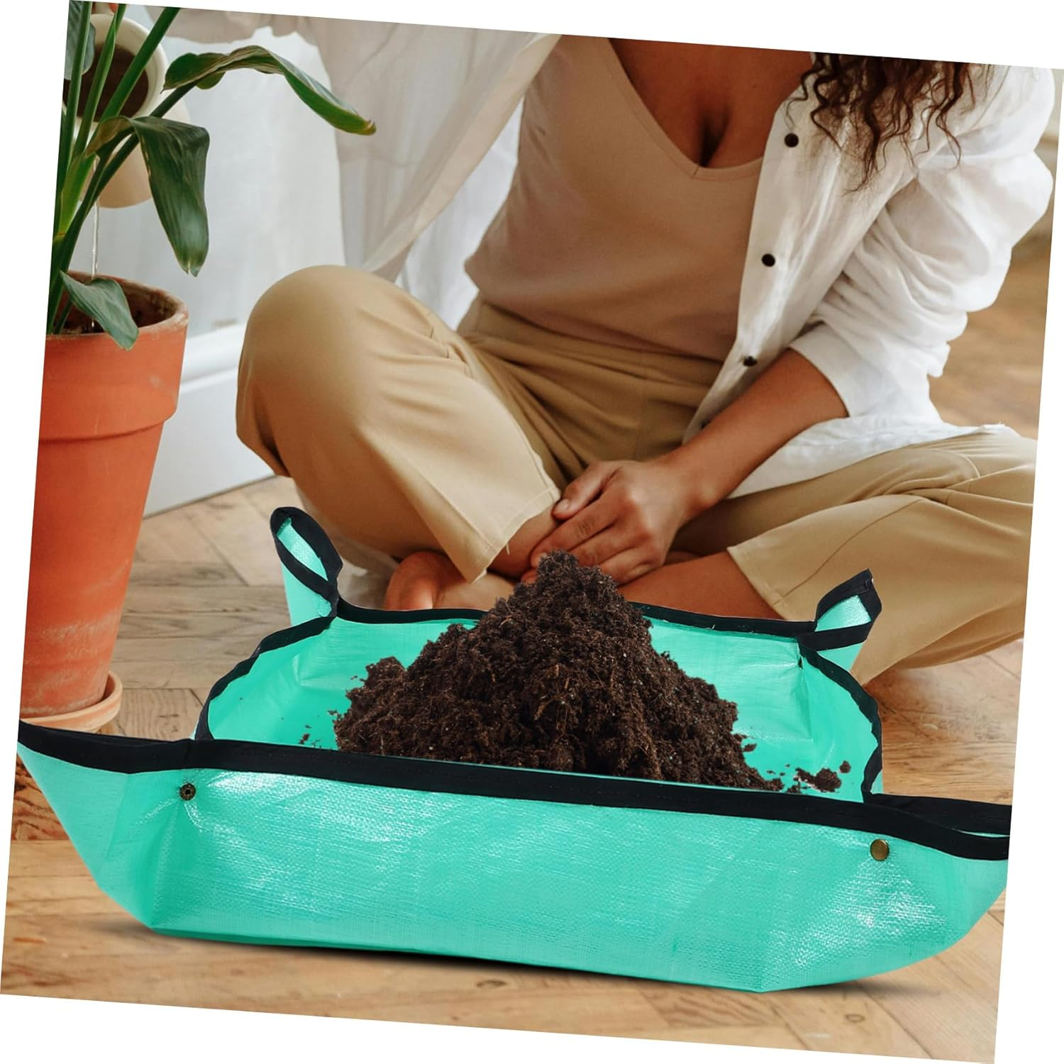 VINTORKY Potting Mat for Indoor Gardening Sturdy Pe Succulent Transplanting Tray Safe and Multifunctional Planting Mat for Moisture Retention and Changing image number 2