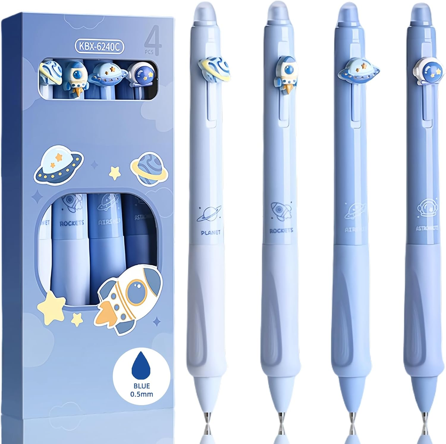 Erasable Ballpoint Pen Set with 4 Animal Pens Bear Bee Paw Honey Pot - Ball at the End for Removing Ink - Blue Ballpoint Pen - Diameter of Lead 0.5 - Erasable Ballpoint Pen