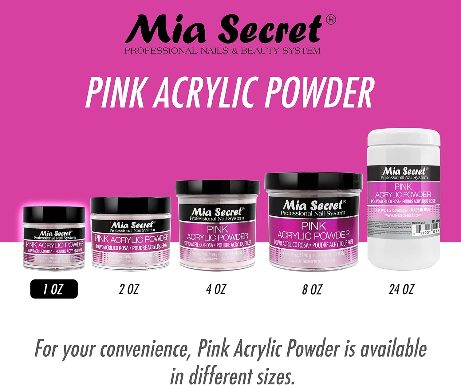 Mia Secret Professional Acrylic Nail System Pink Acrylic Powder 30Ml image number 4