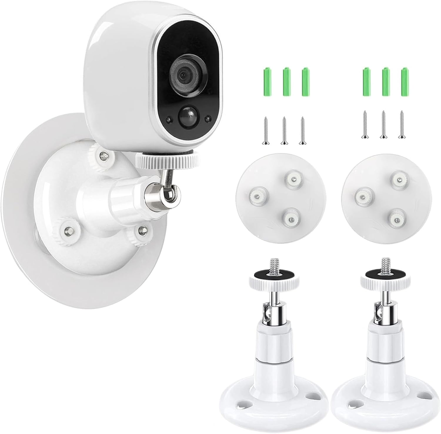 2Pack Adhesive Ring Camera Wall Mount, Mounting Bracket Stick up Mount 360 Degree Adjustable Screwless for Surveillance Camera,2 Ways Installation without Drilling image number 5