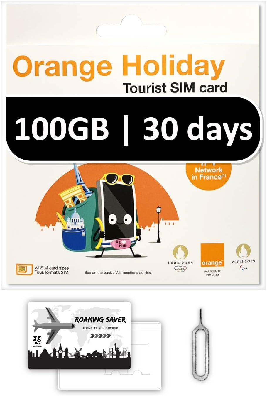 Orange Holiday Europe Prepaid SIM Card 30 Days Now 100GB Internet Data of 5G/4G LTE (Data Tethering Allowed) + 120Min International Calls + 1000 Texts image number 5