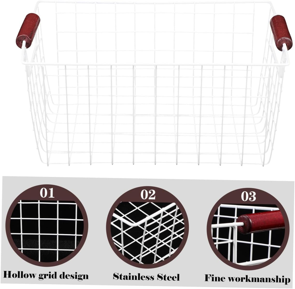 Cabilock Stainless Steel Storage Basket for Countertop Organization for Kitchen Pantry Wire Mesh Design for Food Container Storage