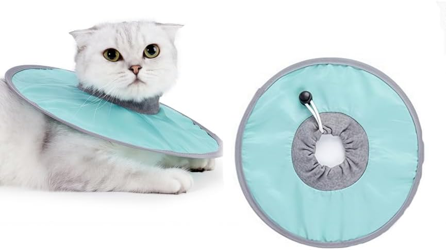1Pc Dog Neck Cone Collar, Cat Recovery Collar Adjustable Cat Neck Protective Collar,Adjustable Pet Protective Collar Dog Recovery Collar, L Size, Green ﻿