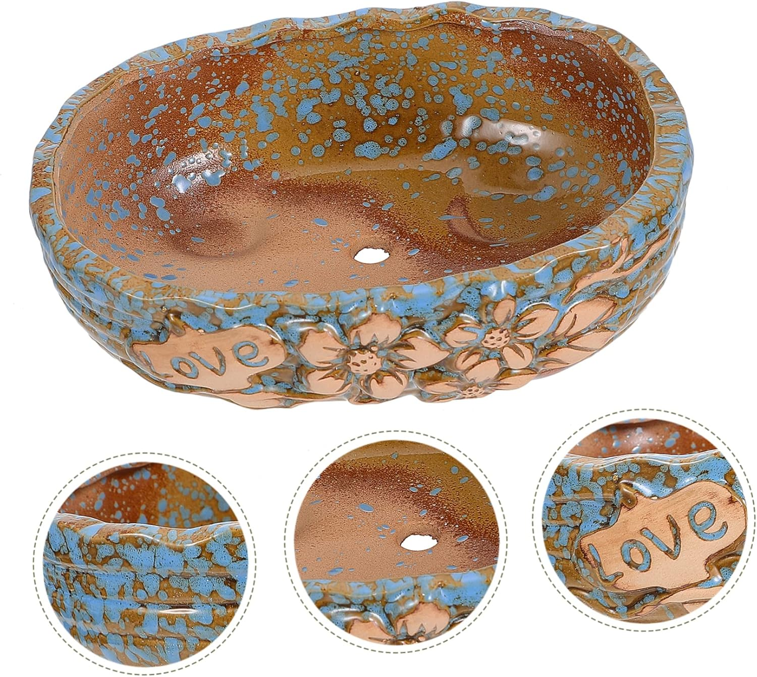 Large Ceramic Succulent Flowerpot Gardening Pot Simple Plant Adornment for Indoor Outdoor Display image number 3