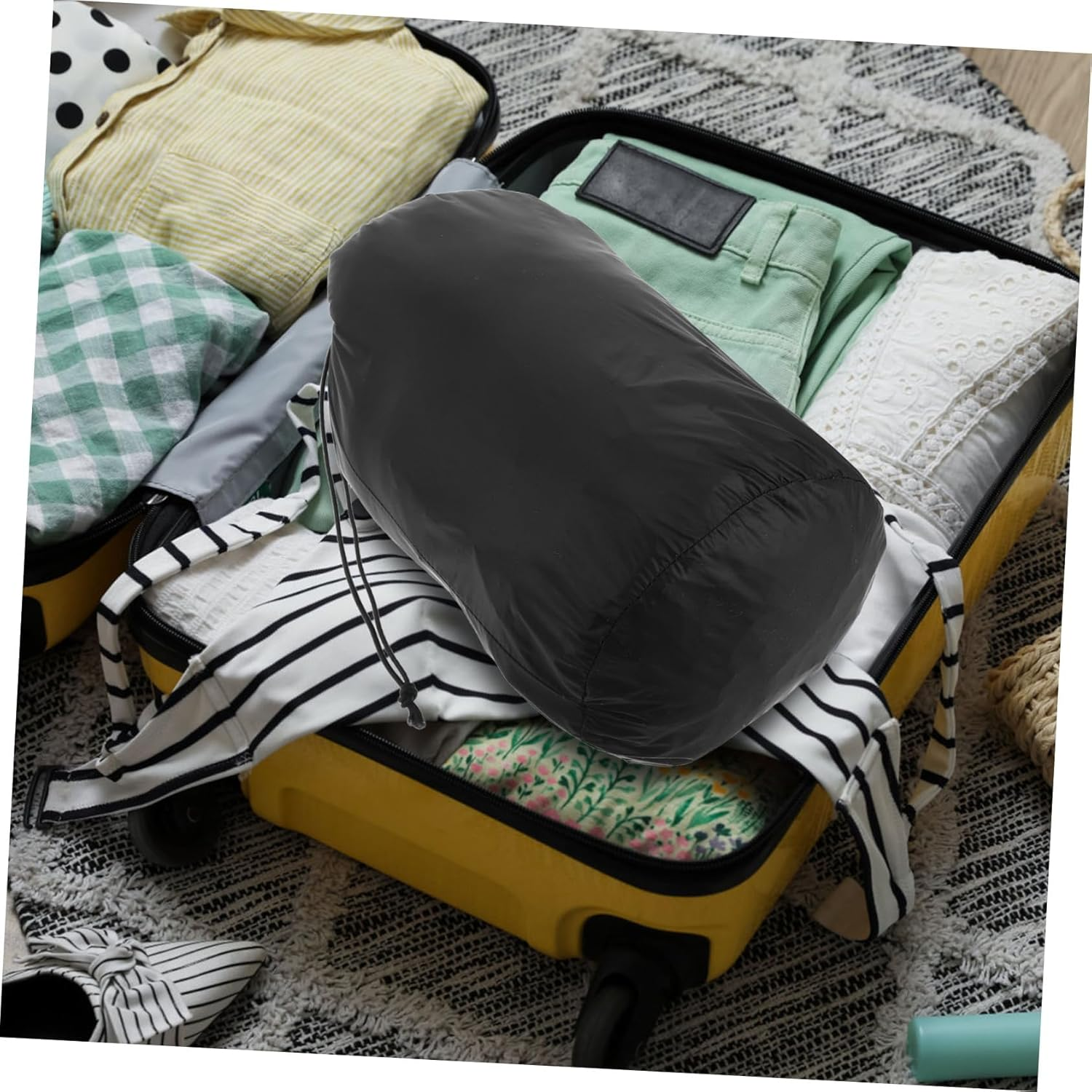 KICHOUSE down Storage Bag Lightweight Drawstring Garment Bag for Coat Raincoat Windbreaker Camping Travel Clothes Packaging image number 2