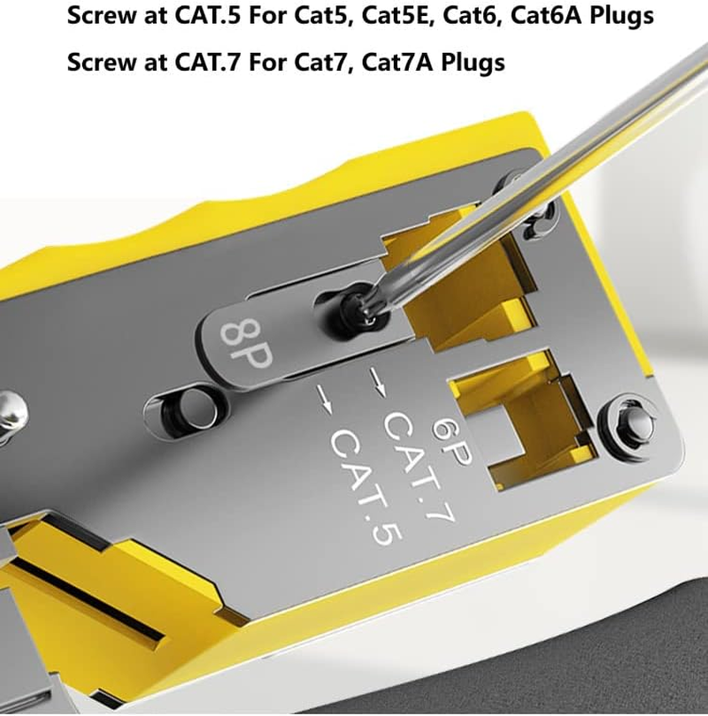 RJ45 Pass through Crimp Tool, RJ45 Cat5 Cat6 Cat7 Crimping Tool, RJ11 Crimping Tool, Ethernet Network Cable Crimper Stripper, Modular Crimping Equipment Mini Tool Pliers image number 5