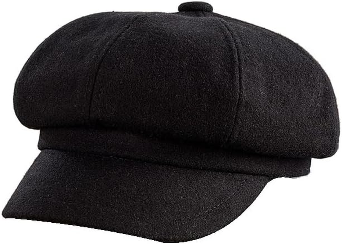 Women'S Newsboy Cap Felt Visor Beret Hat Cabbie or Painter Outdoor Hat for Fall Winter Warm Cap image number 2