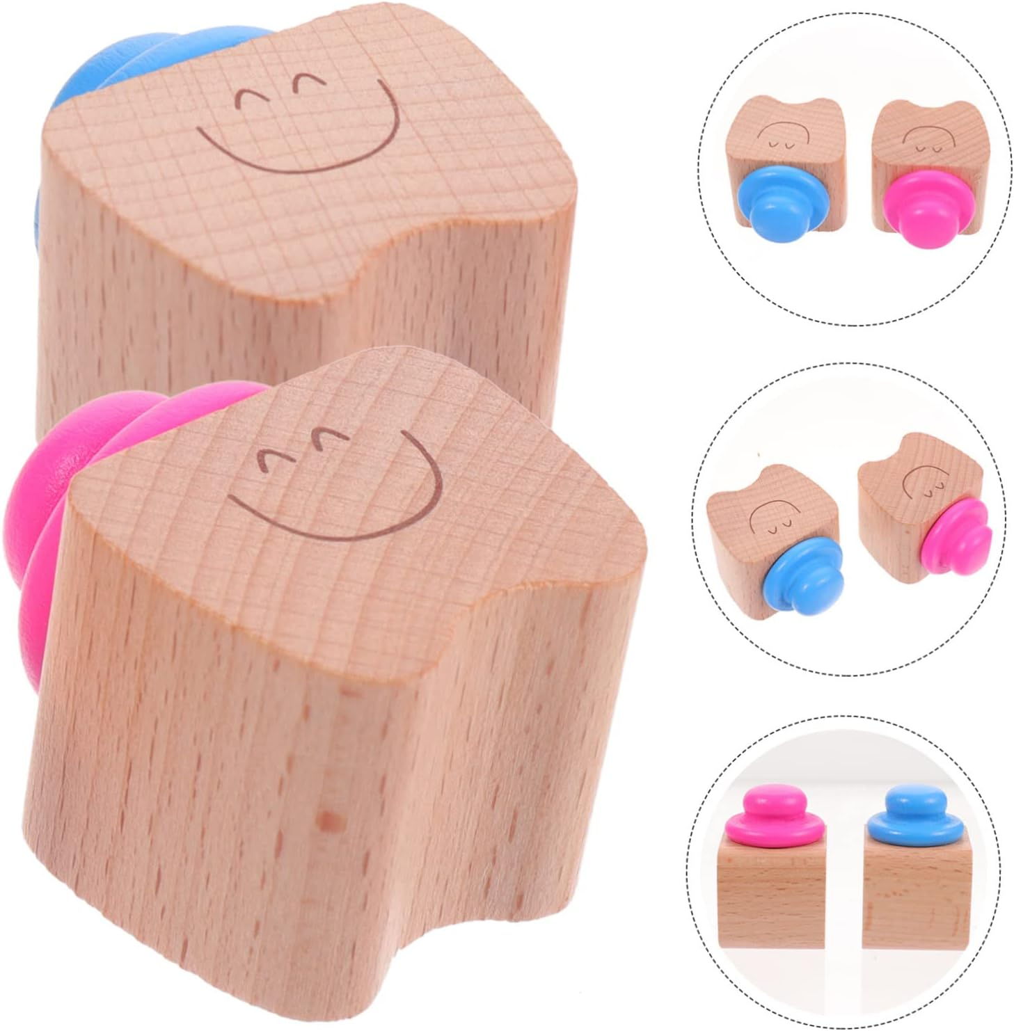 Baby Teeth Keepsake Box Wooden Tooth Holder for Kids Red 2Pcs Set and Collection image number 3