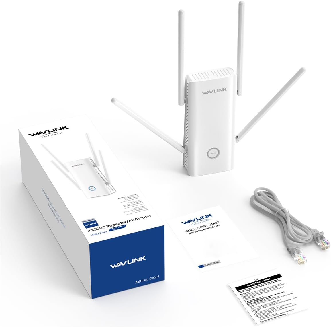 WAVLINK AX3000 Wifi 6 Extender - Internet Extender Wifi Booster with 5 High-Gain Antennas & Beamforming, Dual Band Whole Home Coverage, Gigabit Port, Repeater/Ap/Router Mode for 256 Devices image number 5