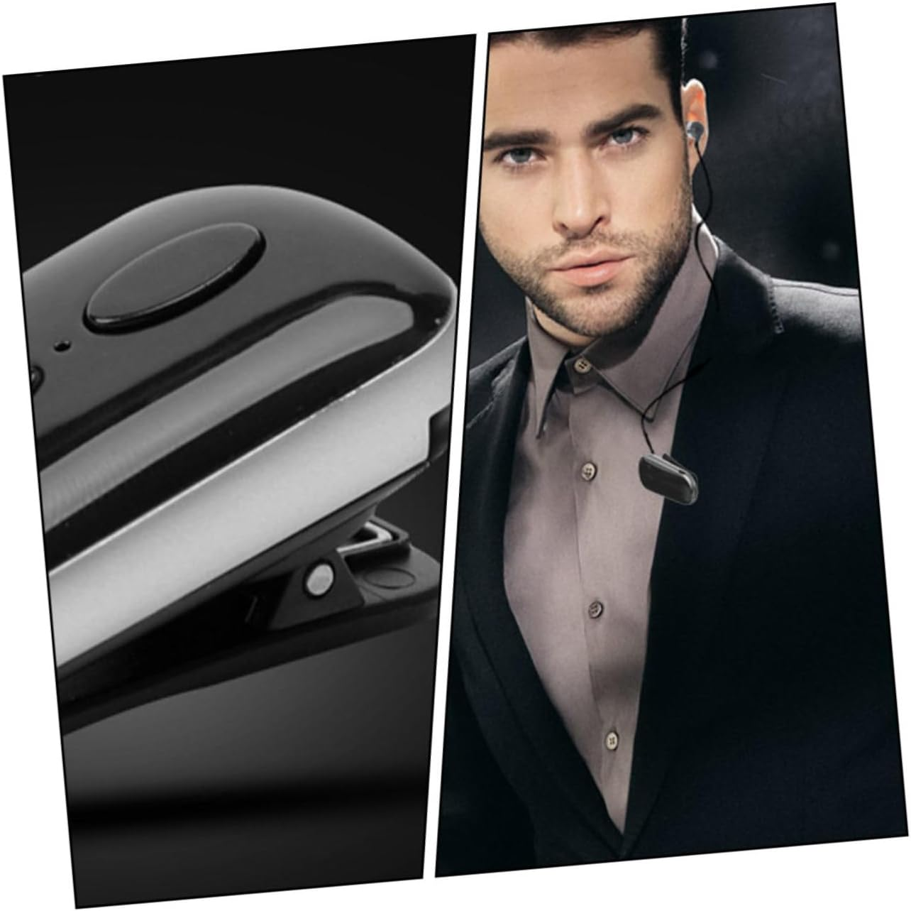 KALLORY Retractable Wireless Earbuds for Sports Clip-On Design Noise Cancelling Comfortable Fit for Running and Cycling Black