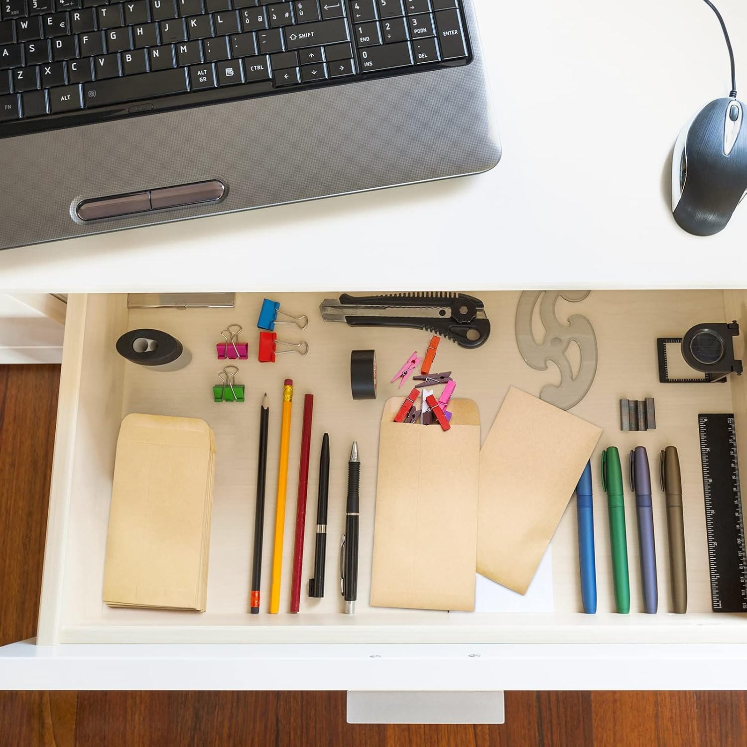 ACSTEP 100 PACK Brown Cash Envelopes 3 1/2 X 6 1/2 for Budgeting, Small Kraft Money Envelopes Self Adhesive for Cash, Coins, Check, Seeds, Money Savings Challenges