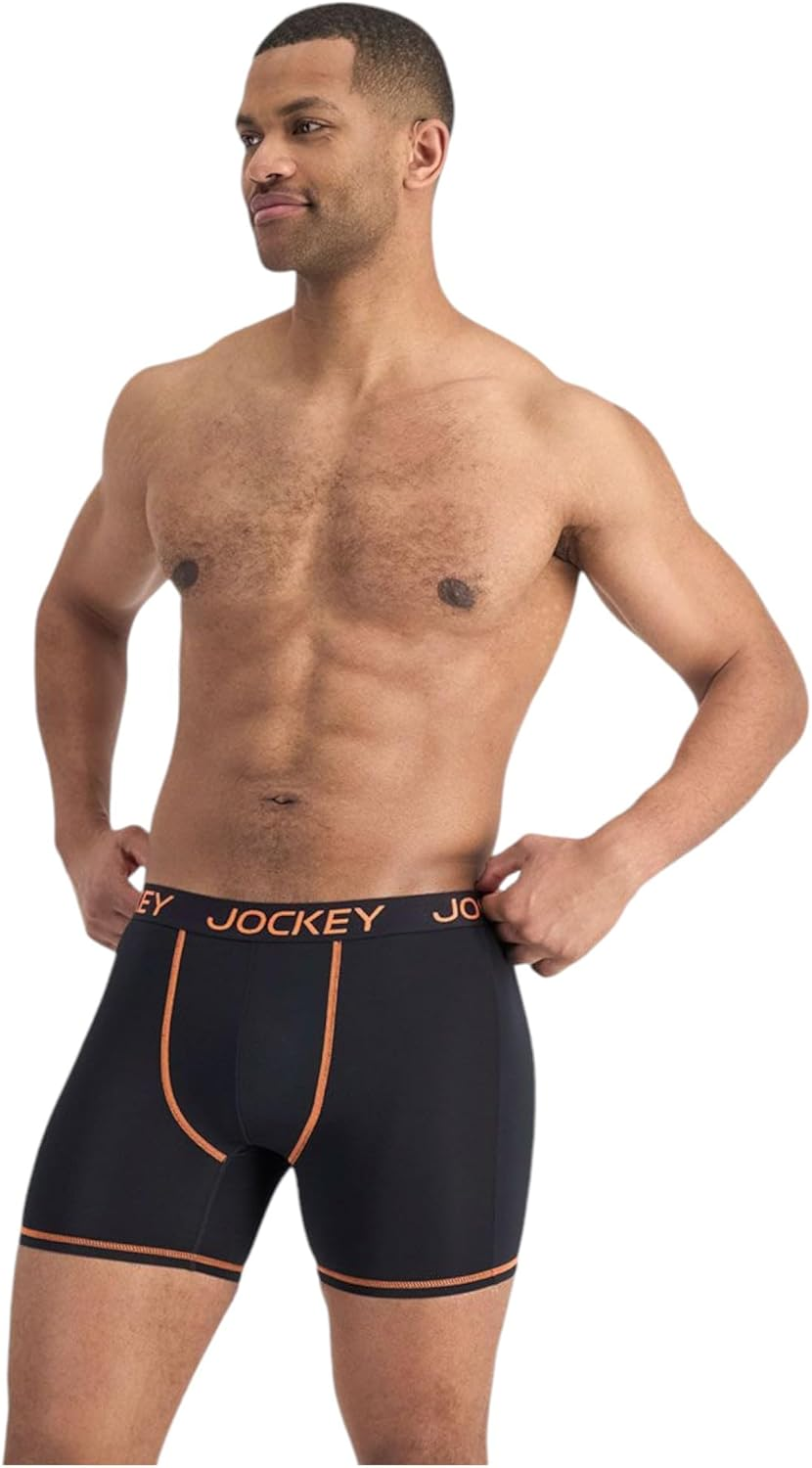 Jockey 2 X Mens Performance Active Midway Micro Trunks Black Underwear L image number 2