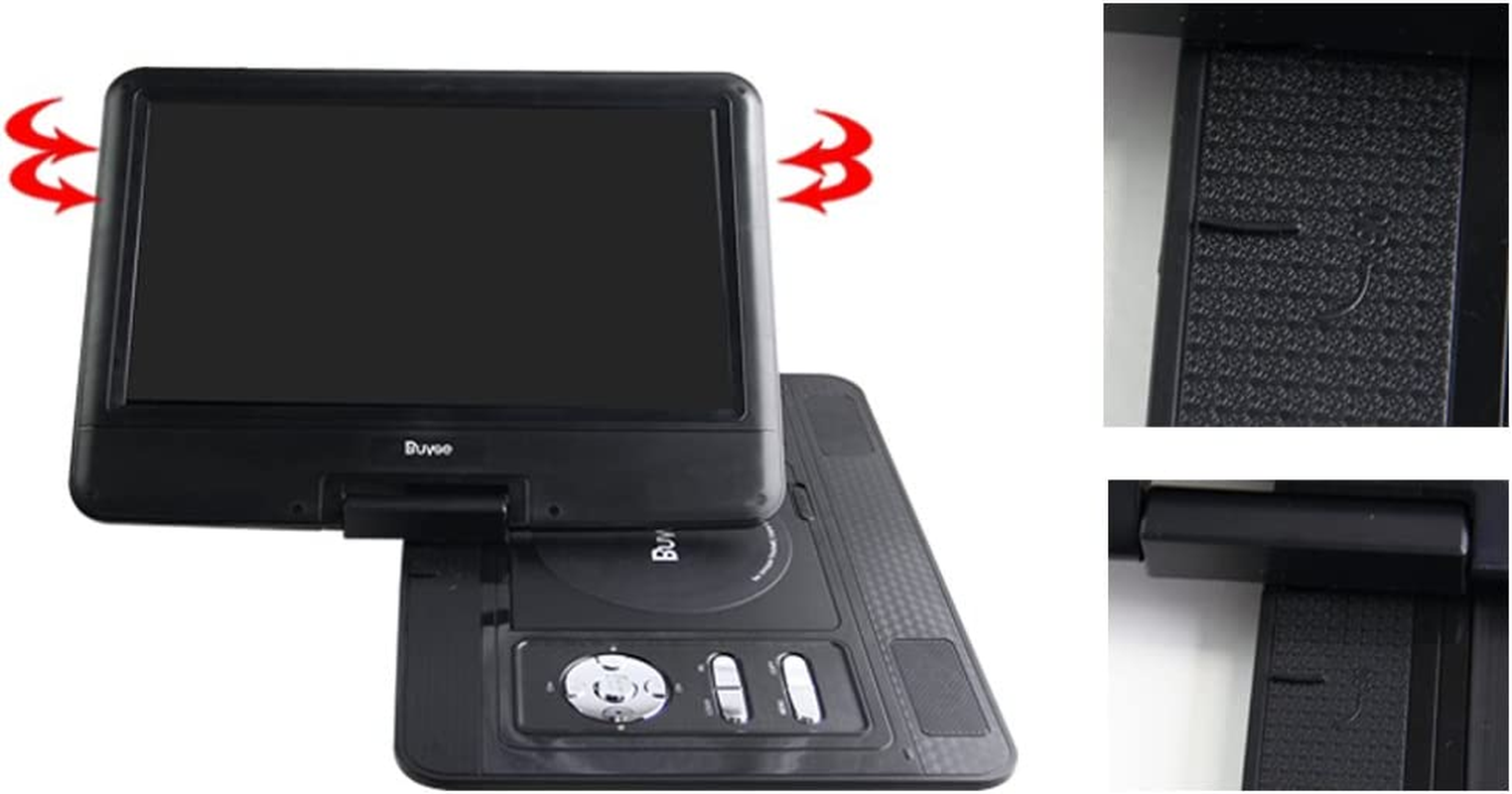 Portable DVD Player, Buyee 13.3'' Portable in Car DVD + ATV Player 270&deg; Swivel Screen USB SD + Free 300 Games CD (Black) image number 5