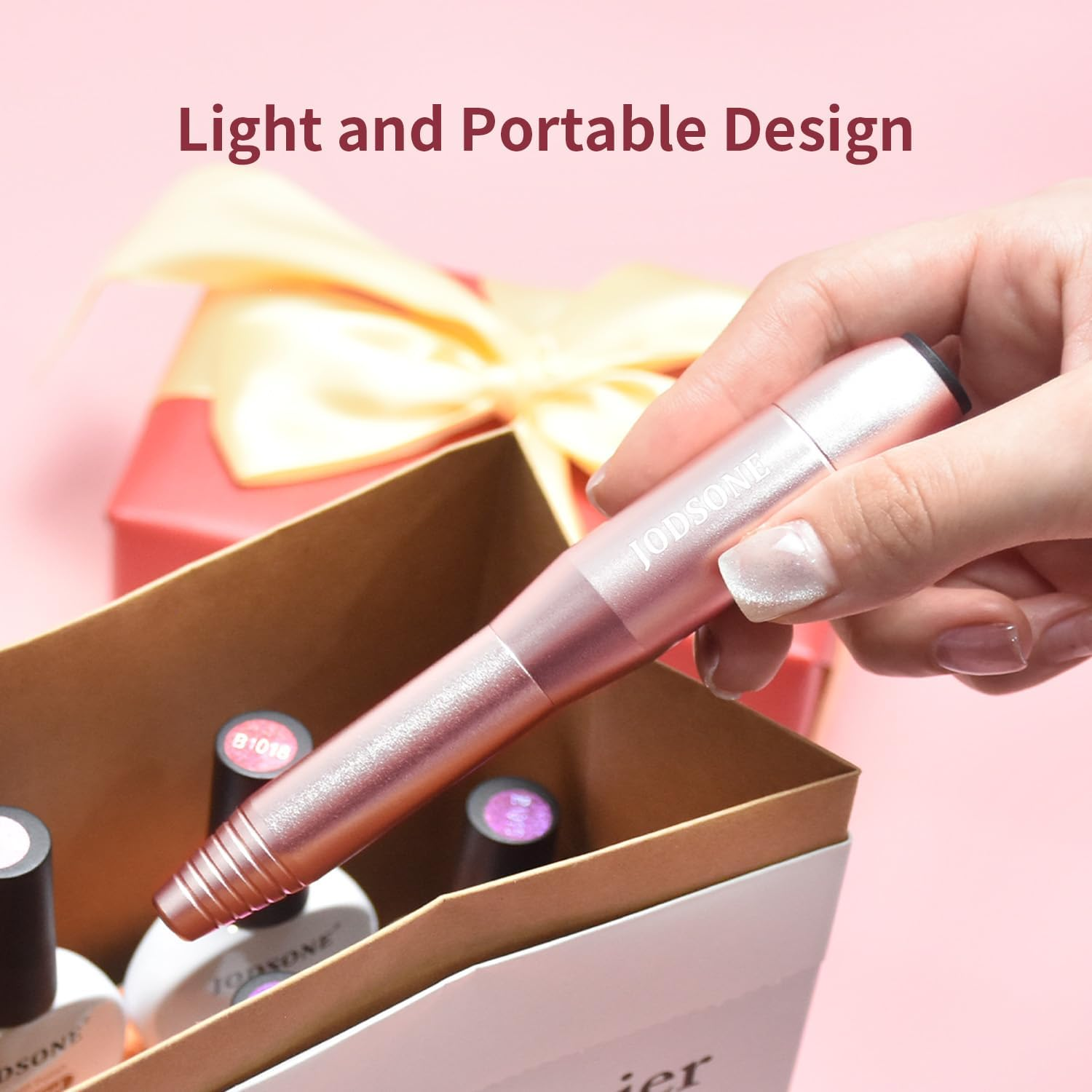 JODSONE Professional Electric Nail Drill 20000RPM Low Noise Work Efficiently with 6 Replacement Drills for Salon and Home Use image number 3