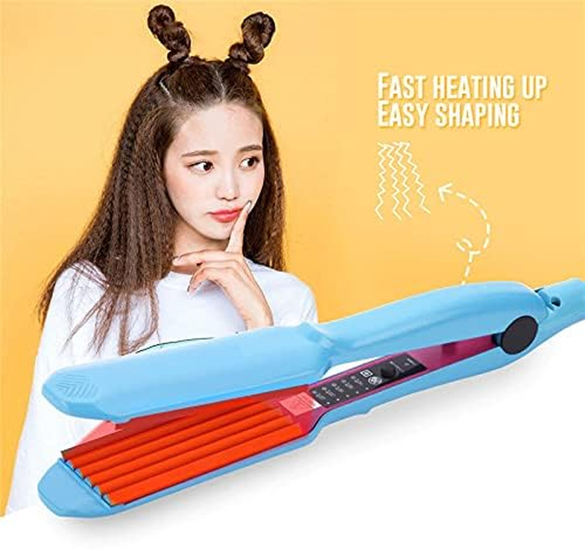Fast Heating Ceramic Hair Corn Plate Curler Crimper Corrugation Curling Iron Wand Hair Heated Roller 2 in 1 Professional