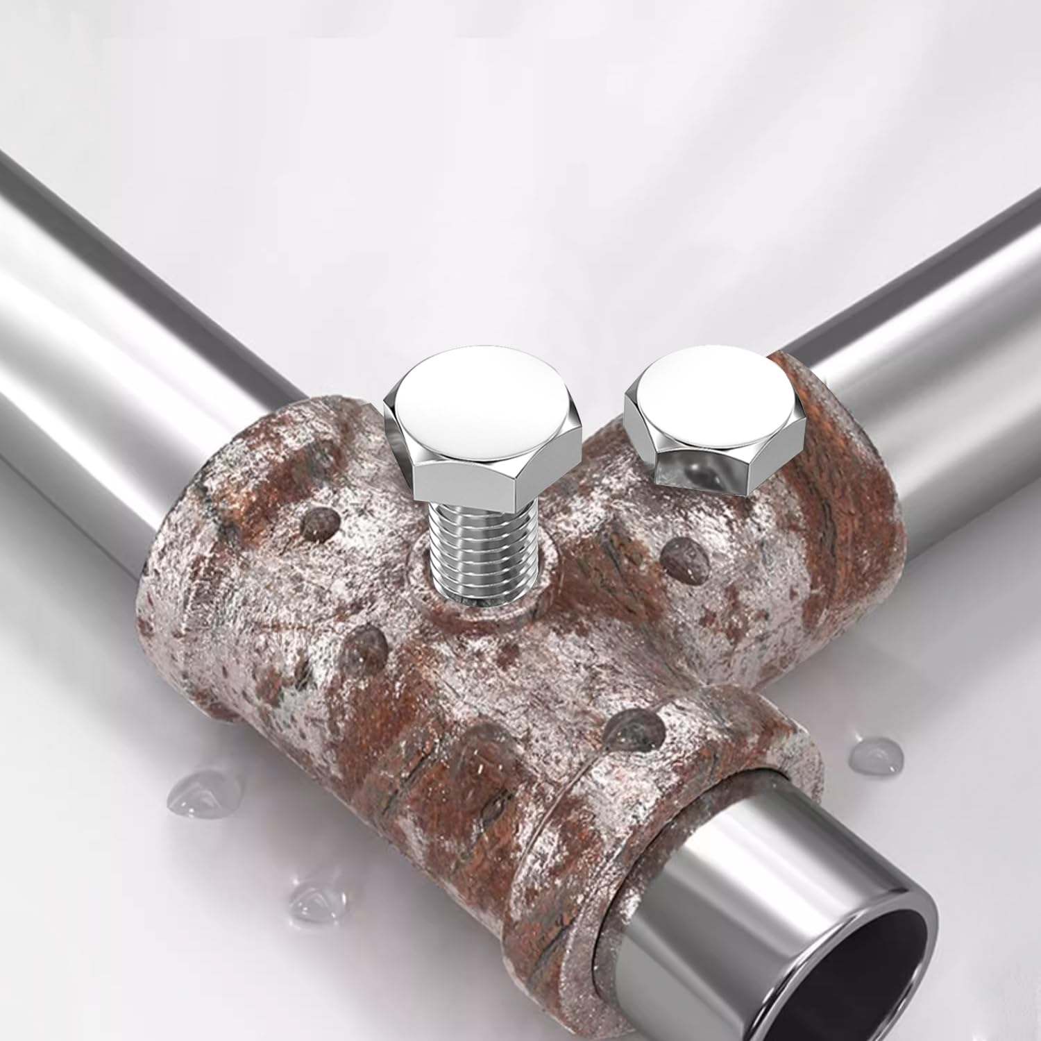 M8&times;50Mm Hex Bolts, Nuts, Flat Washers and Lock Washers, 20Pcs, 304 Stainless Steel, Fully Threaded Screw Bolts image number 4