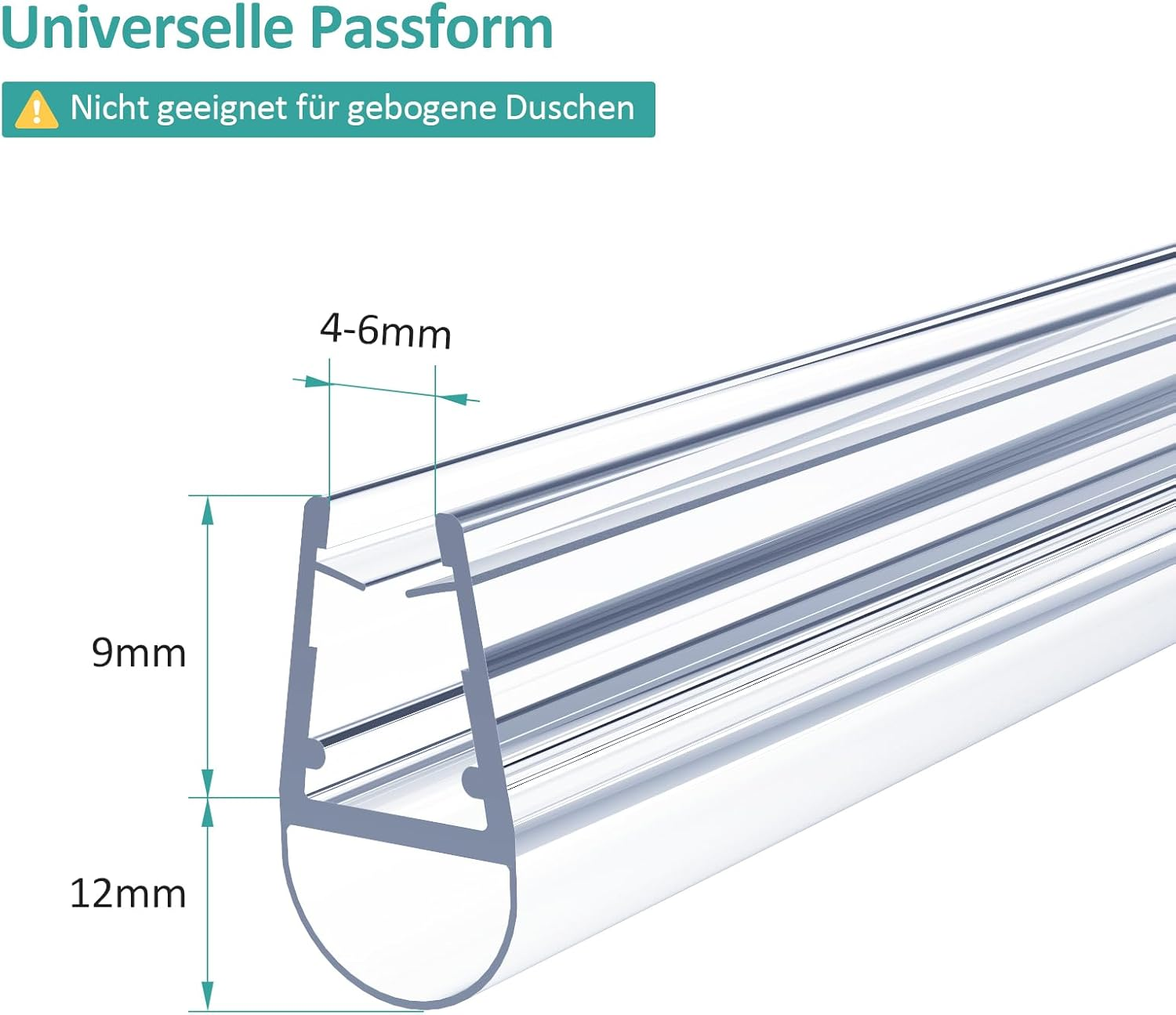 EMKE Shower Seal Replacement Seal Water Repellent Shower Screen Shower Cubicle Glass Door 4-6 Mm Glass 600 Mm image number 6