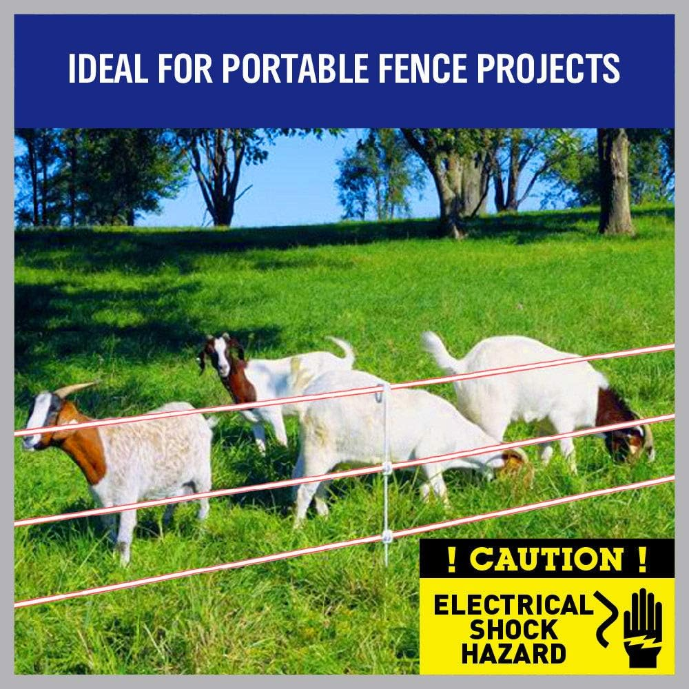 200M Roll Poly Tape Electric Fence Temporary Fencing Kit Stainless Steel Wire image number 3