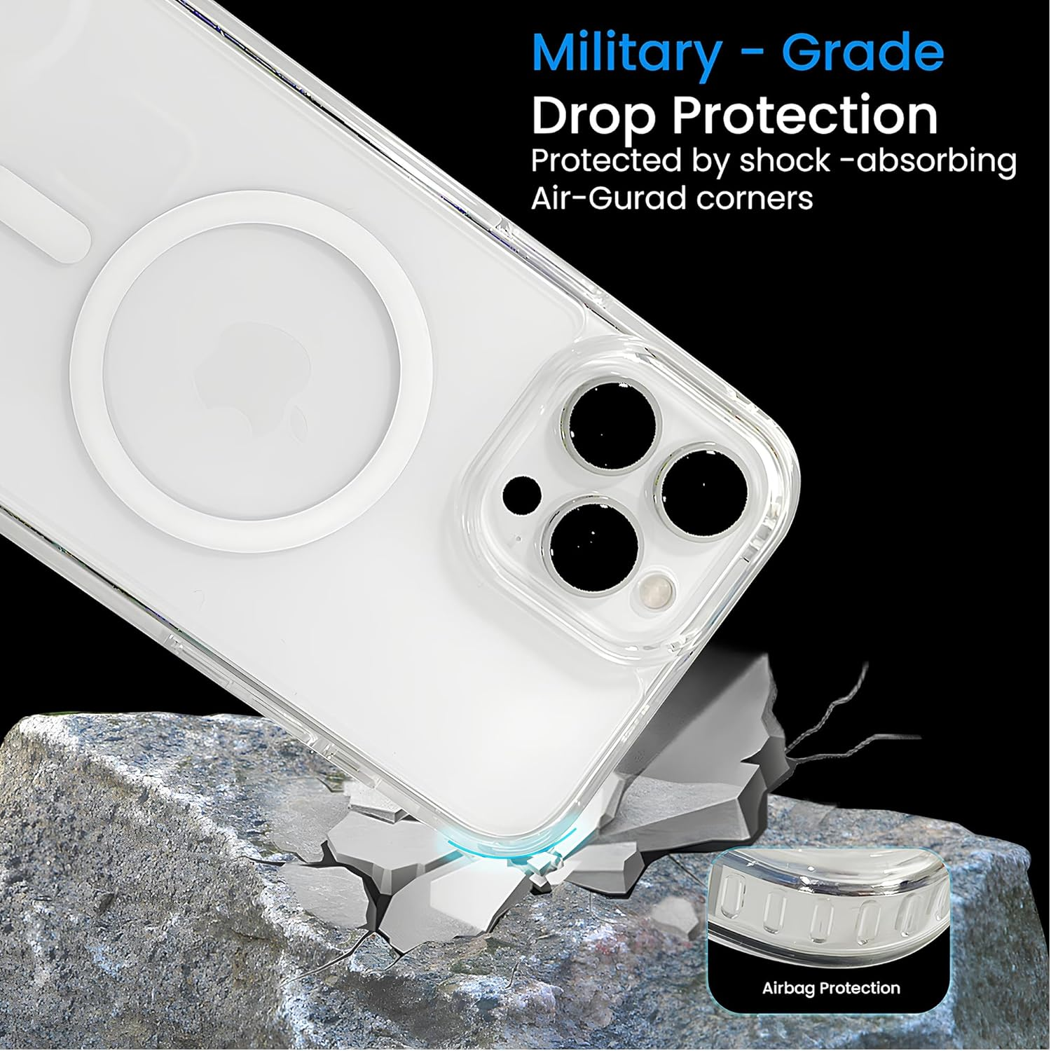 Clear Magnetic Case Compatible with Magsafe for Iphone 13 Pro by Defence Pro, Wireless Charging, Scratch Resistant, Lightweight and Protective image number 2