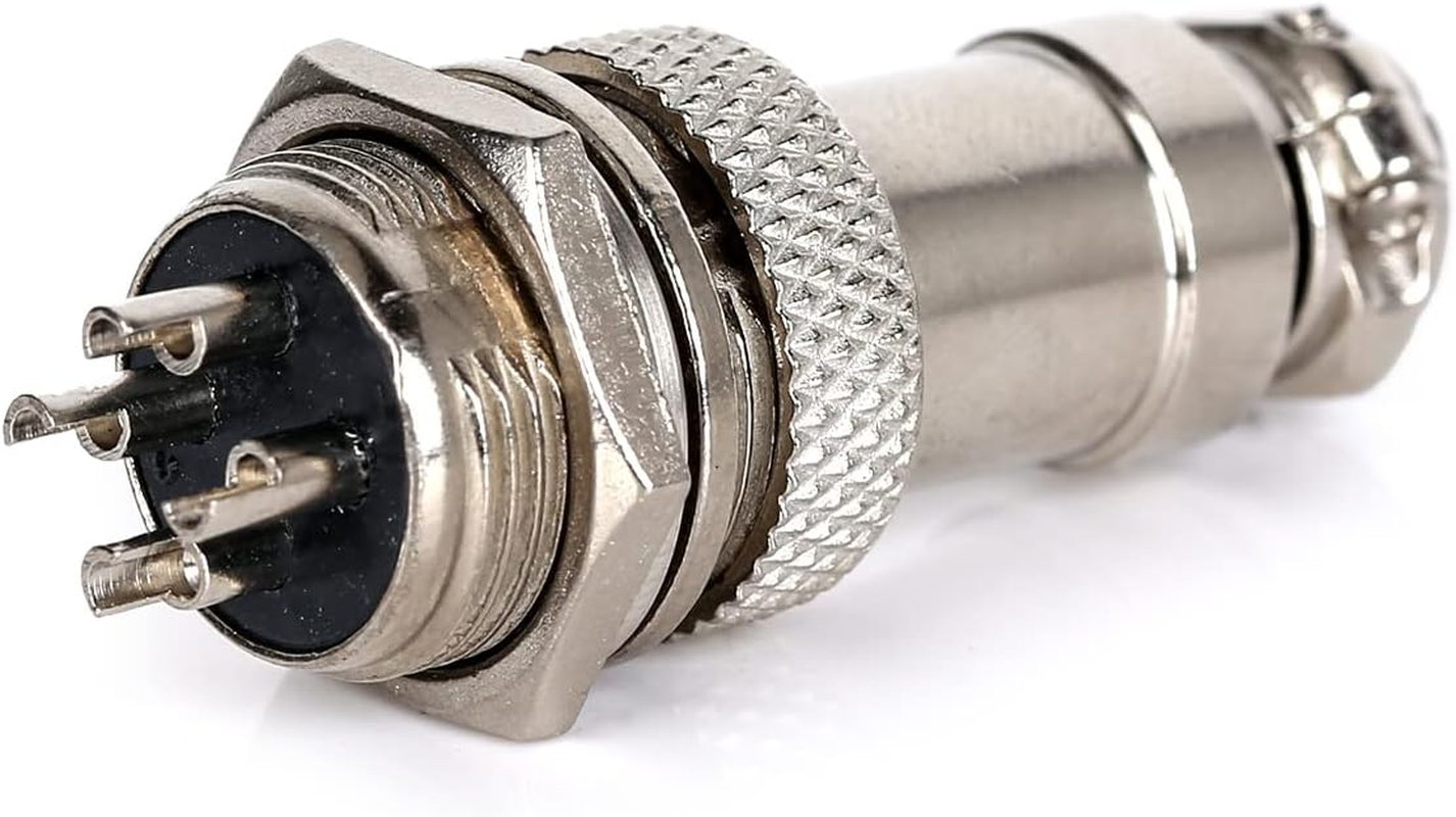 2 Pcs Silver GX16-4 Pin Aviation Connector(16Mm) for Electrical Wiring Power Supply Equipment, Engineering Machinery Parts image number 4