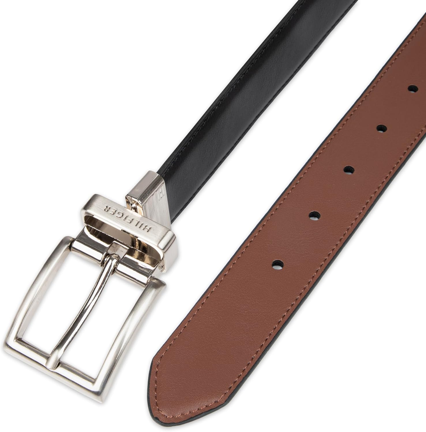 Tommy Hilfiger Men'S Dress Reversible Belt with Polished Nickel Buckle Belt image number 2