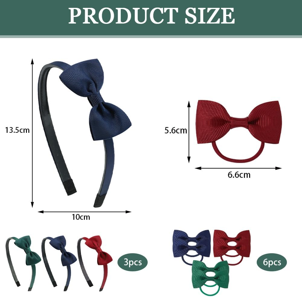 TRKETK Pack of 9 Bow Headband Hair Bands Multicoloured Women'S Hair Bands Cute Fashionable Thin Hair Band for Children Girls Hair Accessories Set for Women and Girls image number 2