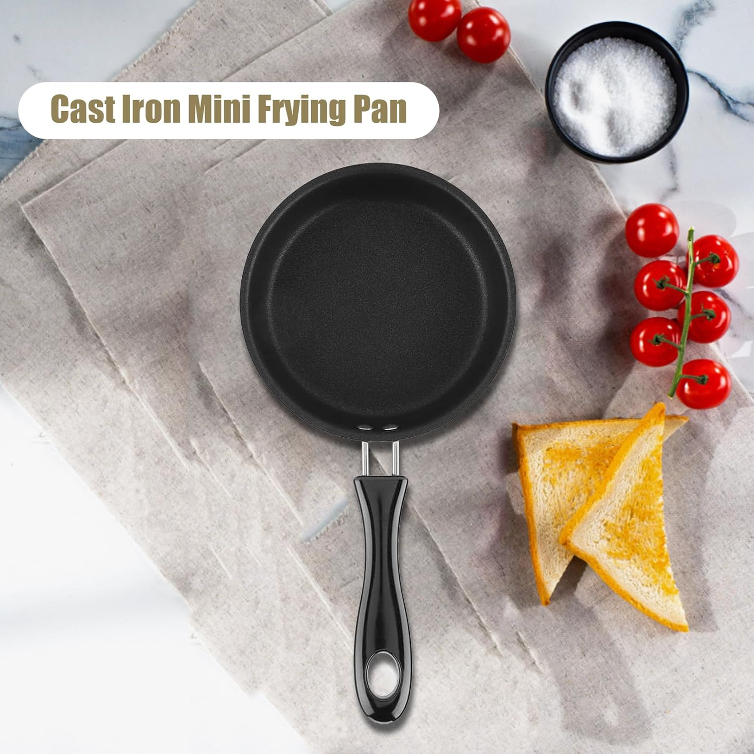 LIAMGUS Small Frying Pan, Mini Frying Pan for One Egg, Non-Stick Frying Pan, Egg Frying Pan, Mini Frying Pan, Portable Camping Cooking Omelet Pan for Gas Stove Induction Hob (12Cm) image number 4