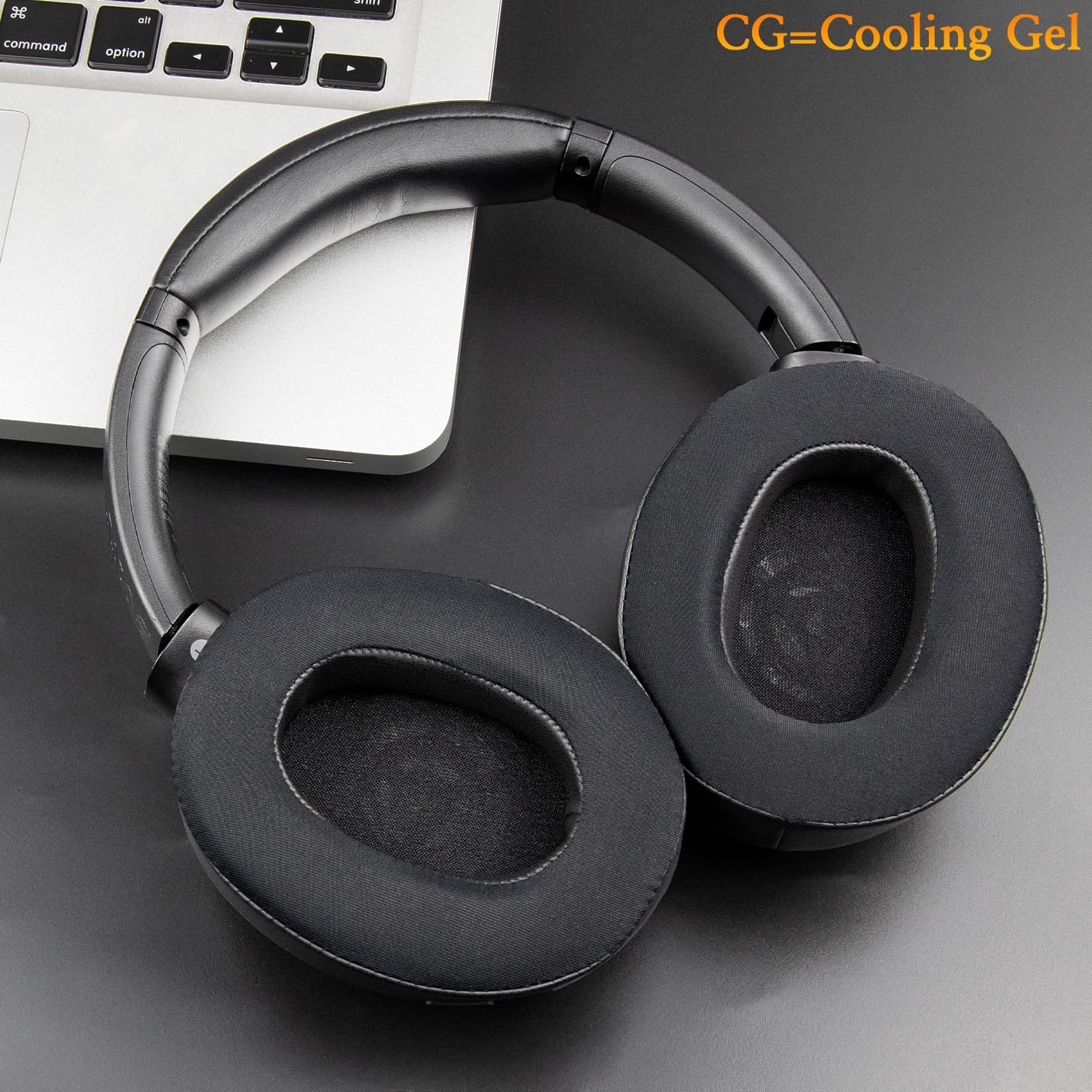 SOULWIT Cooling Gel Ear Pads Cushions for Sony WH-XB900N/WH-CH710N(WHCH710N WHCH710 CH710)/WH-CH720N(WHCH720 CH720)/WH-RF400(WHRF400)/MDR-RF895RK, Ear Pads Cushions with Noise Isolation Foam - Black image number 2
