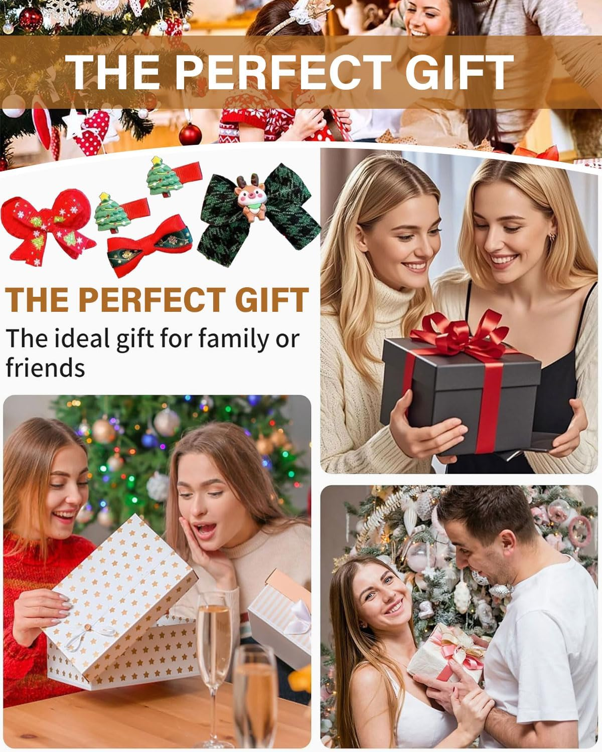 Set of 5 Christmas Hair Clips for Girls, Portable Hair Accessories, Festive Hair Clips, Hair Clips for Girls and Women, Christmas, Carnival Party, Festive Hair Accessories image number 5