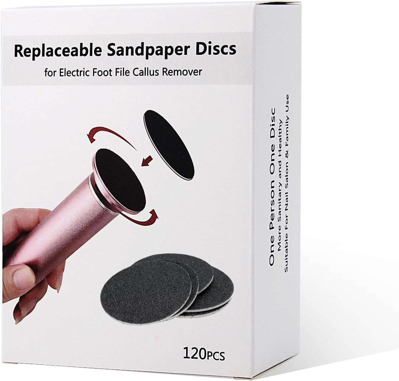 Pack of 120 Sandpaper for Electric Callus Remover, Foot File, Professional Sanding Discs for Feet Callus Remover (Grit 80 + 180) image number 2