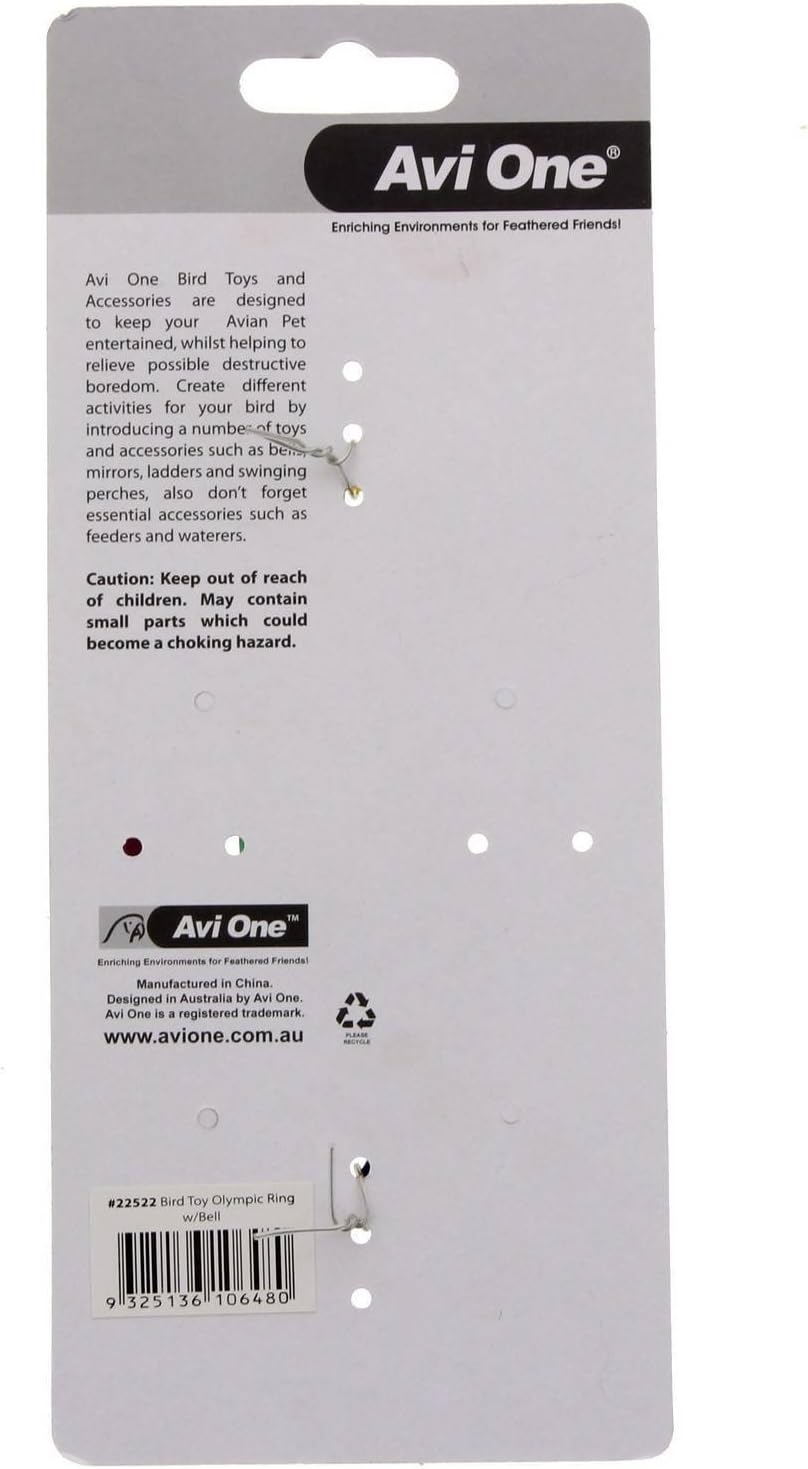 Bird Toy Olympic Ring with Bell Bird Aviary Toy Health Interactive Cage Ornament image number 2