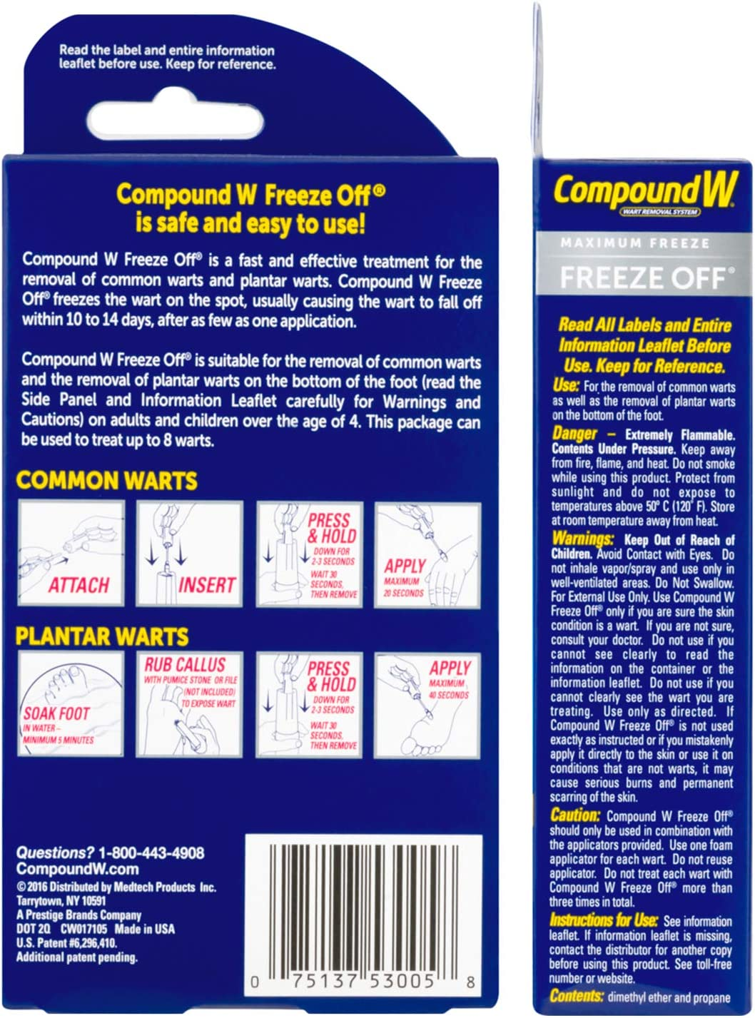 Compound W Freeze off Wart Removal System - Effectively Removes Warts in as Few as One Treatment - 8 Disposable Applicators image number 1