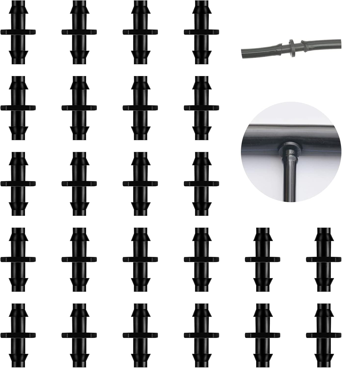 300 Pieces Irrigation Fittings Kit, Drip Irrigation Barbed Connector for 1/4-Inch for Garden Lawn Drip Systems