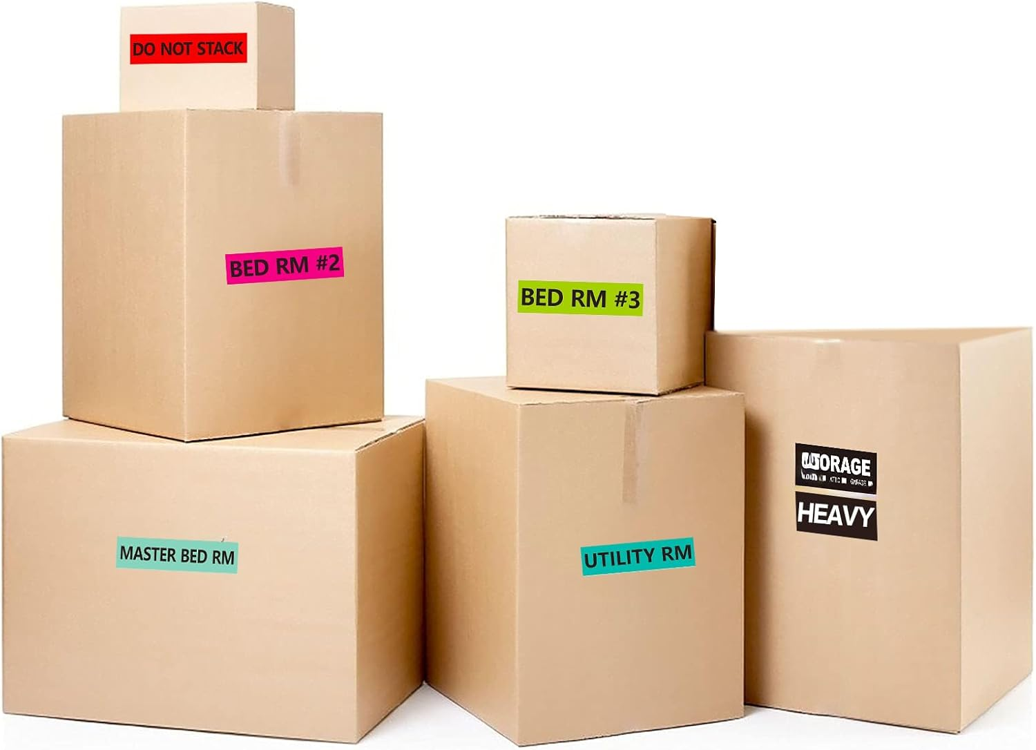 540 Pcs Large Removable Home Moving Sticker Labels 24 Different Color-Coding Packing Label for Box Including Fragile and Customizable Blank image number 6