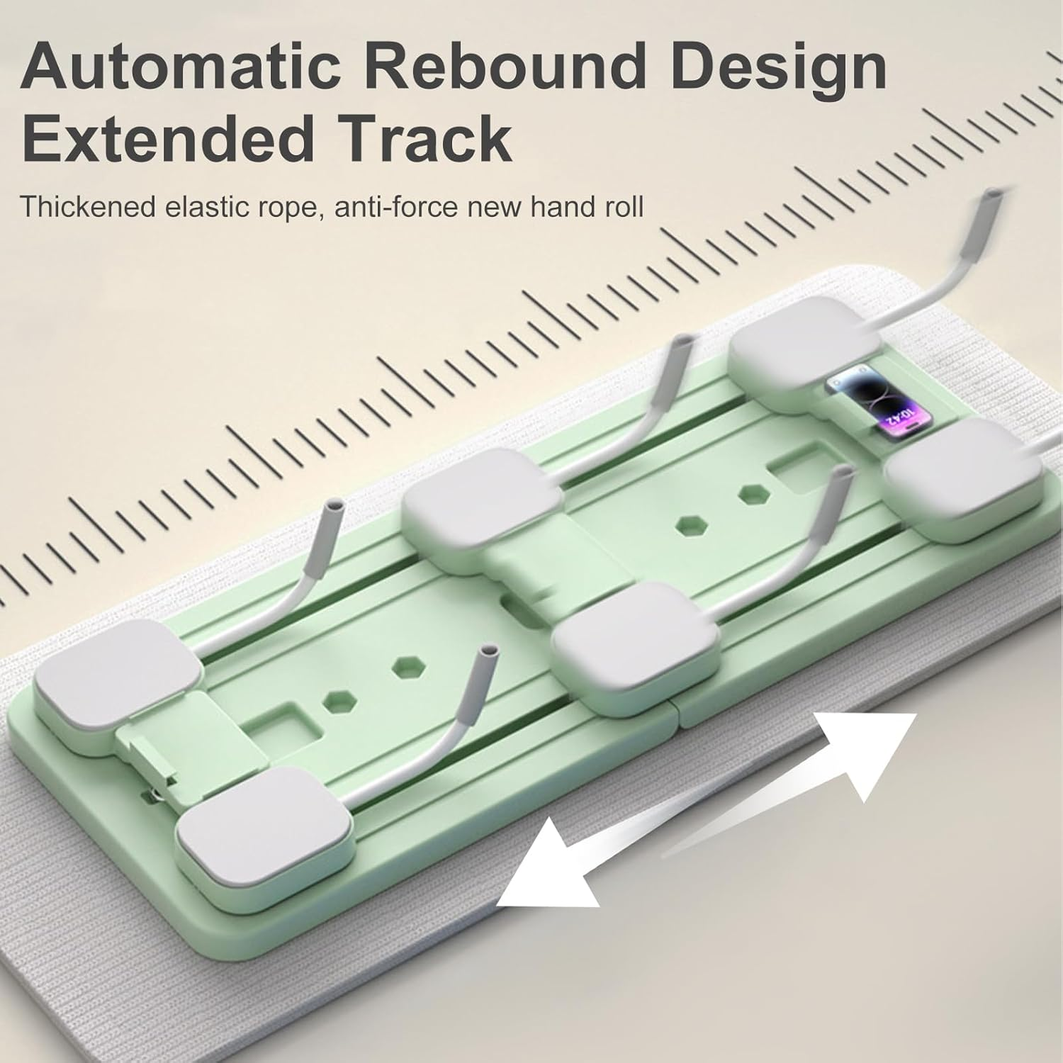 Pilates Board Reformer Set, Multifunctional Pilates Reformer Machine, Foldable Automatic Rebound Ab Roller Wheel Training Board, Portable Pilates Sliding Board Fitness Equipment for Men, Women image number 6