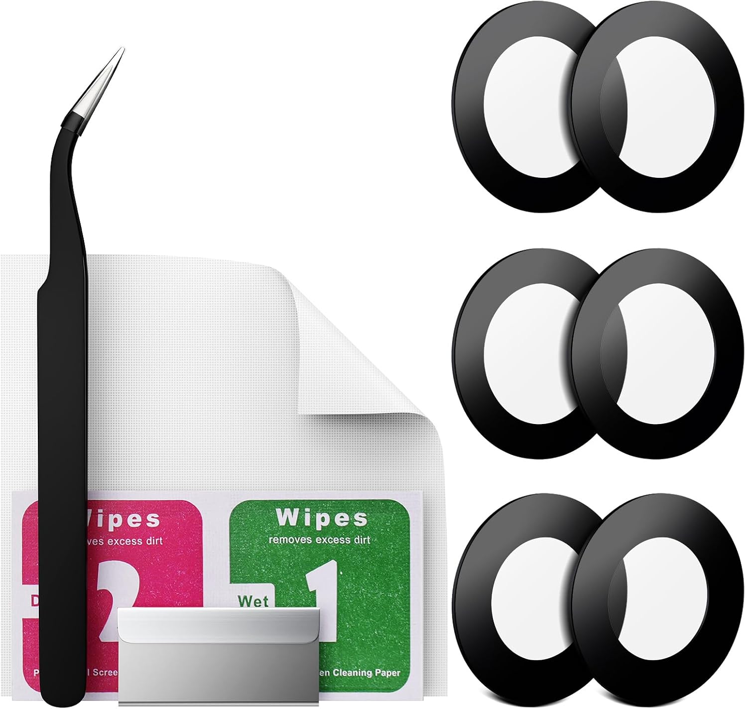 Eonpam Pack of 2 Camera Glass for Samsung Galaxy S21 FE 5G Original Rear Camera Lens Glass Replacement HD Camera Protection Camera Glass + Repair Kit image number 4