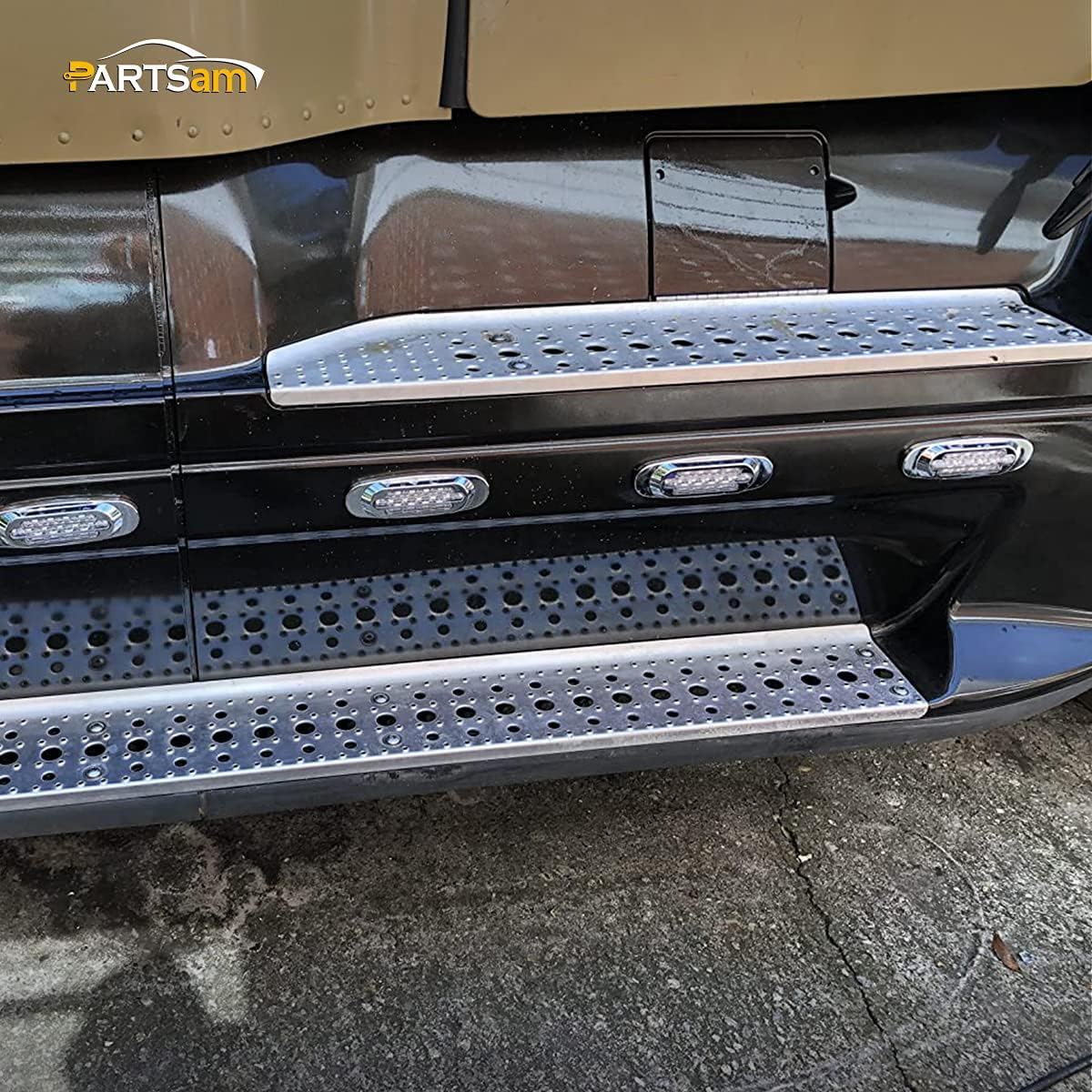 Partsam 10Pcs 6.5 Inch Clear Lens Amber Led Oval Marker Light 16 Diodes Sealed Flush Mount Led Side Marker Lights Turn Signal Lights Cab Panel Lights Replacement for Kenworth/Peterbilt image number 2