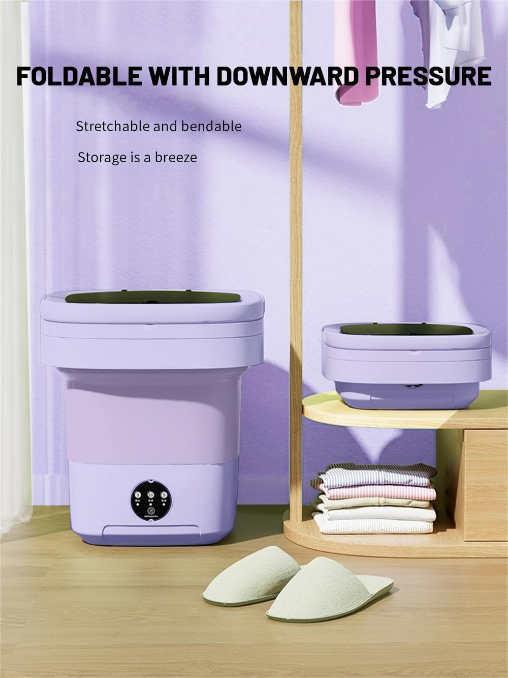 Portable Washing Machine,Mini Washer,11L Upgraded Large Capacity Foldable Washer, Deep Cleaning of Underwear, Baby Clothes and Other Small Clothes.Suitable for Apartments, Dormitories, Hotel. image number 2