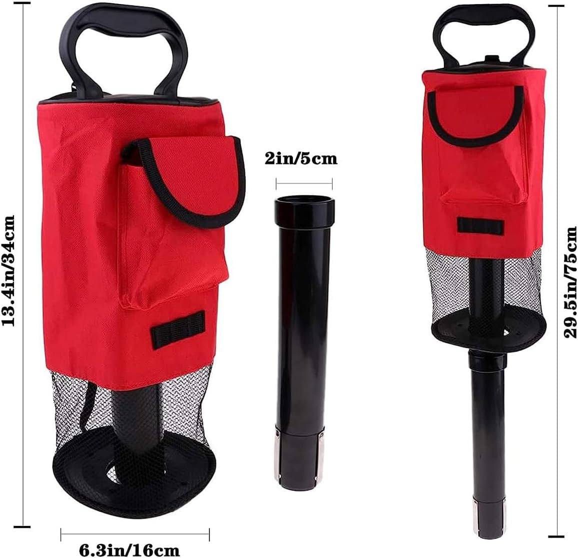 AIMALL Golf Ball Retriever Bag with Detachable Tube, Convenient Storage for 70 Balls, Easy Assembly & Disassembly, Portable Golf Accessory, Dimensions 29.53X6.3 Inches image number 6