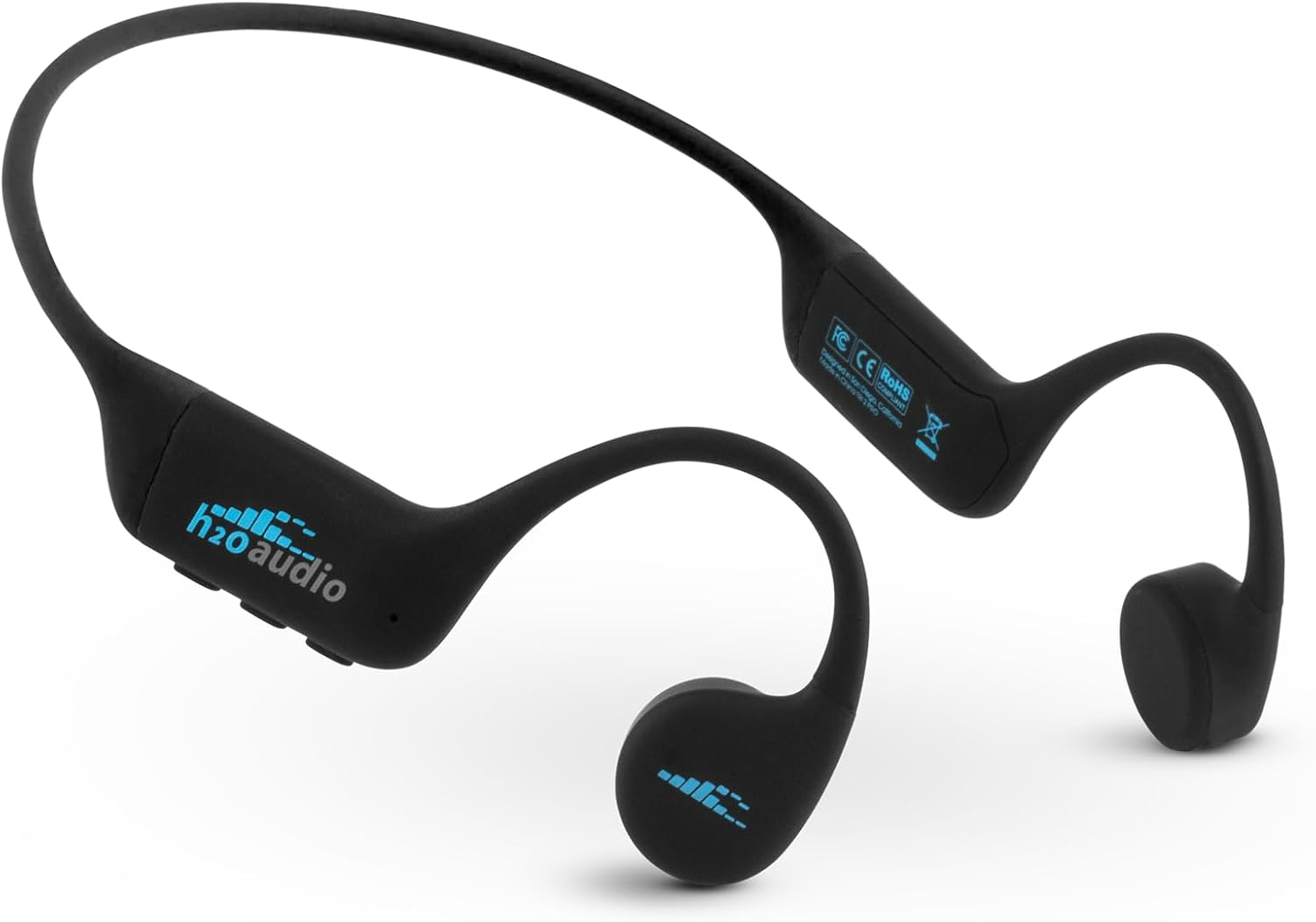 H2O Audio TRI 2 Multi-Sport Waterproof Headphones with Charging Case - Bone Conduction Open Ear Underwater Headphones for Running, Cycling, and Swimming - Bluetooth and Built-In MP3 Player (Black) image number 1