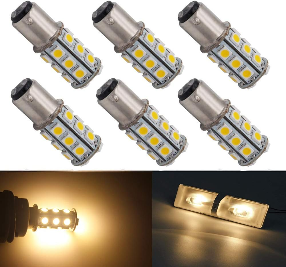 Blyilyb 6-Pack BA15D 1142 1004 Non-Polarity Warm White LED Bulbs Replacement Lamps DC 12V Interior RV Camper Trailer Lighting Boat Yard Light Tail Bulbs image number 3