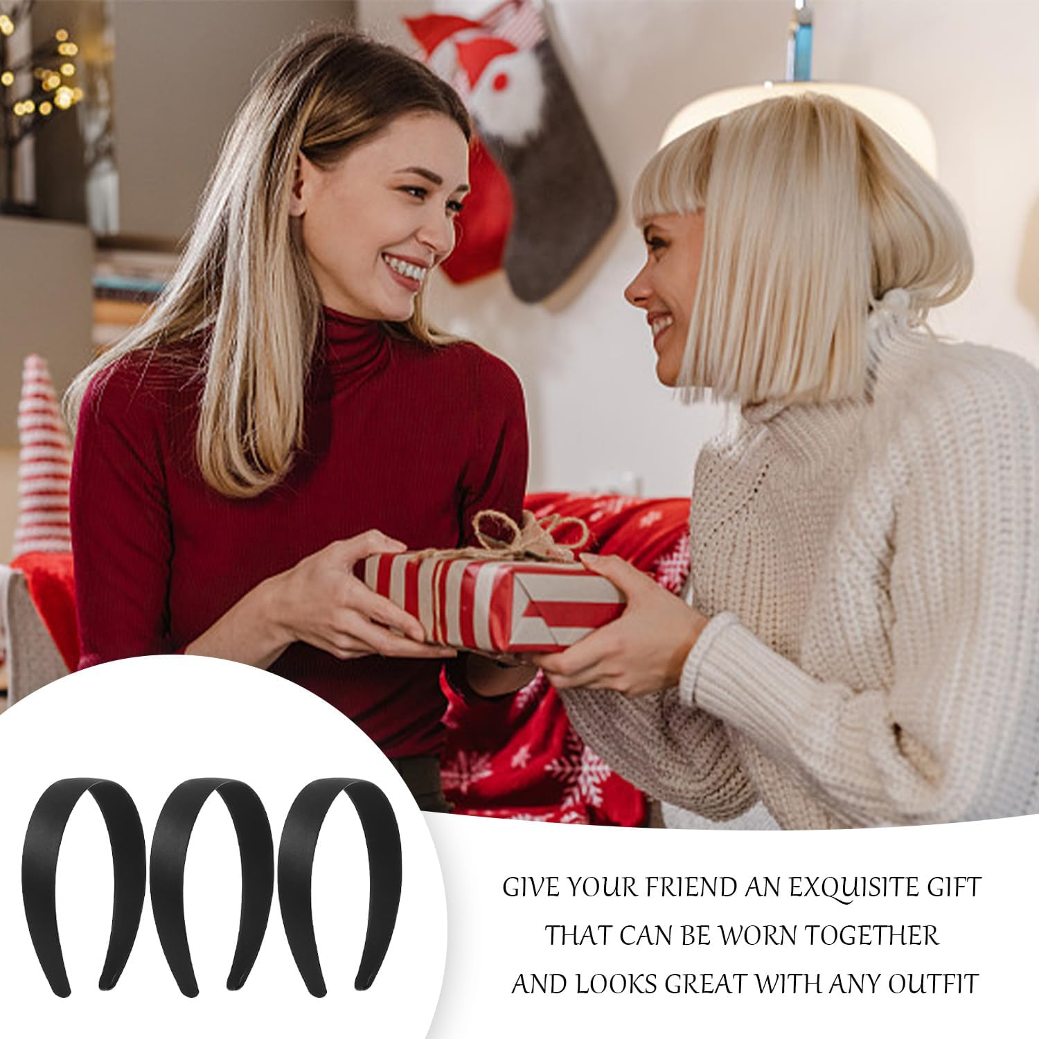 3 Pieces Black Headband, Classic Fashionable Headband, Retro Headband for Women, Simple Hair Accessories, Accessories with Fixed Hairstyle, Non Non-Slip Hairstyle image number 5