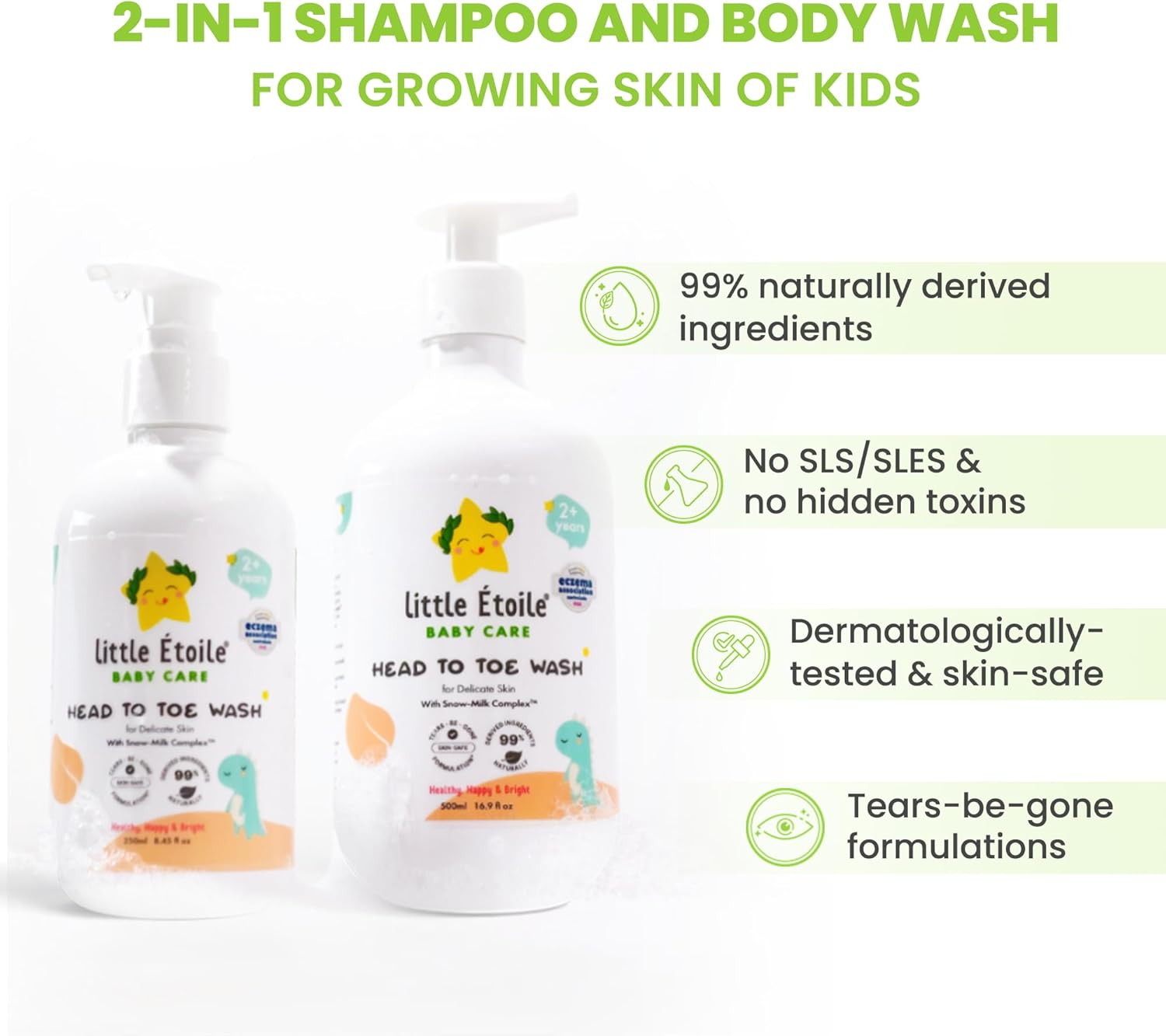 Little Etoile Gentle Head-To-Toe Body Wash for Delicate Skin, Sulphate-Free, 2+ Years - 250Ml image number 6