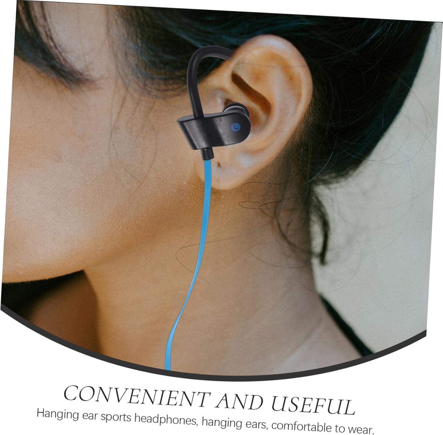 HOMOCONO Ear Hook Earphone with Microphone Universal Stereo Headset for Sports Comfortable Fit Deep Bass Black And image number 1